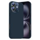 For iPhone 16 Nano Lens Cover Liquid Silicone Phone Case(Titanium Blue) - 1
