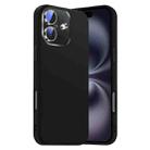 For iPhone 16 Nano Lens Cover Liquid Silicone Phone Case(Black) - 1