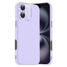 For iPhone 16 Nano Lens Cover Liquid Silicone Phone Case(Light Purple) - 1