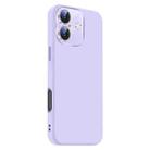 For iPhone 16 Nano Lens Cover Liquid Silicone Phone Case(Light Purple) - 2