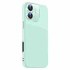 For iPhone 16 Nano Lens Cover Liquid Silicone Phone Case(Light Cyan) - 2