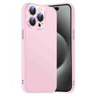 For iPhone 15 Pro Max Nano Lens Cover Liquid Silicone Phone Case(Pink) - 1