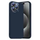 For iPhone 15 Pro Max Nano Lens Cover Liquid Silicone Phone Case(Titanium Blue) - 1