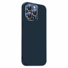 For iPhone 15 Pro Max Nano Lens Cover Liquid Silicone Phone Case(Titanium Blue) - 2