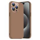 For iPhone 15 Pro Max Nano Lens Cover Liquid Silicone Phone Case(Desert Gold) - 1