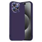 For iPhone 15 Pro Nano Lens Cover Liquid Silicone Phone Case(Dark Purple) - 1