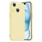 For iPhone 15 Plus Nano Lens Cover Liquid Silicone Phone Case(Yellow) - 1