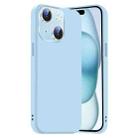 For iPhone 15 Plus Nano Lens Cover Liquid Silicone Phone Case(Light Blue) - 1