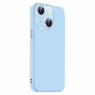 For iPhone 15 Plus Nano Lens Cover Liquid Silicone Phone Case(Light Blue) - 2