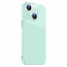 For iPhone 15 Plus Nano Lens Cover Liquid Silicone Phone Case(Light Cyan) - 2