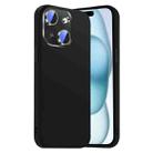 For iPhone 15 Nano Lens Cover Liquid Silicone Phone Case(Black) - 1