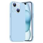 For iPhone 15 Nano Lens Cover Liquid Silicone Phone Case(Light Blue) - 1