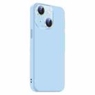 For iPhone 15 Nano Lens Cover Liquid Silicone Phone Case(Light Blue) - 2