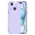 For iPhone 15 Nano Lens Cover Liquid Silicone Phone Case(Light Purple) - 1