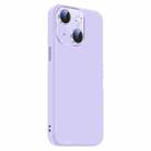 For iPhone 15 Nano Lens Cover Liquid Silicone Phone Case(Light Purple) - 2