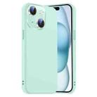 For iPhone 15 Nano Lens Cover Liquid Silicone Phone Case(Light Cyan) - 1