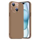 For iPhone 15 Nano Lens Cover Liquid Silicone Phone Case(Desert Gold) - 1