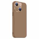 For iPhone 15 Nano Lens Cover Liquid Silicone Phone Case(Desert Gold) - 2