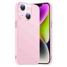 For iPhone 14 Plus Nano Lens Cover Liquid Silicone Phone Case(Pink) - 1