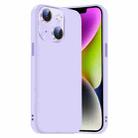 For iPhone 14 Plus Nano Lens Cover Liquid Silicone Phone Case(Light Purple) - 1