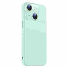 For iPhone 14 Plus Nano Lens Cover Liquid Silicone Phone Case(Light Cyan) - 2