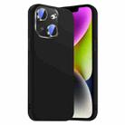 For iPhone 14 Nano Lens Cover Liquid Silicone Phone Case(Black) - 1