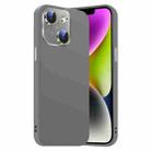 For iPhone 14 Nano Lens Cover Liquid Silicone Phone Case(Titanium Gray) - 1