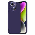 For iPhone 14 Nano Lens Cover Liquid Silicone Phone Case(Dark Purple) - 1