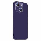 For iPhone 14 Nano Lens Cover Liquid Silicone Phone Case(Dark Purple) - 2