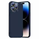 For iPhone 14 Pro Nano Lens Cover Liquid Silicone Phone Case(Titanium Blue) - 1