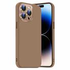 For iPhone 14 Pro Nano Lens Cover Liquid Silicone Phone Case(Desert Gold) - 1