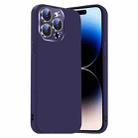 For iPhone 14 Pro Nano Lens Cover Liquid Silicone Phone Case(Dark Purple) - 1