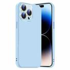 For iPhone 14 Pro Max Nano Lens Cover Liquid Silicone Phone Case(Light Blue) - 1