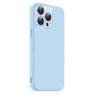 For iPhone 14 Pro Max Nano Lens Cover Liquid Silicone Phone Case(Light Blue) - 2