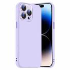 For iPhone 14 Pro Max Nano Lens Cover Liquid Silicone Phone Case(Light Purple) - 1