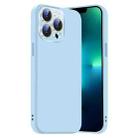 For iPhone 13 Pro Max Nano Lens Cover Liquid Silicone Phone Case(Light Blue) - 1