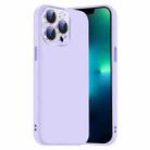 For iPhone 13 Pro Max Nano Lens Cover Liquid Silicone Phone Case(Light Purple) - 1