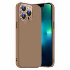 For iPhone 13 Pro Max Nano Lens Cover Liquid Silicone Phone Case(Desert Gold) - 1