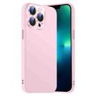 For iPhone 13 Pro Nano Lens Cover Liquid Silicone Phone Case(Pink) - 1