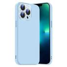 For iPhone 13 Pro Nano Lens Cover Liquid Silicone Phone Case(Light Blue) - 1