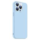 For iPhone 13 Pro Nano Lens Cover Liquid Silicone Phone Case(Light Blue) - 2