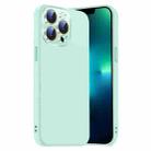 For iPhone 13 Pro Nano Lens Cover Liquid Silicone Phone Case(Light Cyan) - 1