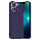 For iPhone 13 Pro Nano Lens Cover Liquid Silicone Phone Case(Dark Purple) - 1