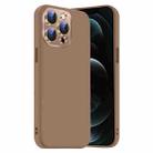 For iPhone 12 Pro Nano Lens Cover Liquid Silicone Phone Case(Desert Gold) - 1