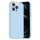 For iPhone 12 Pro Max Nano Lens Cover Liquid Silicone Phone Case(Light Blue) - 1