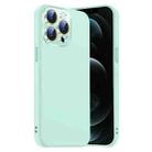 For iPhone 12 Pro Max Nano Lens Cover Liquid Silicone Phone Case(Light Cyan) - 1