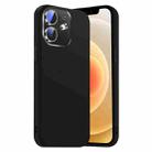 For iPhone 12 Nano Lens Cover Liquid Silicone Phone Case(Black) - 1