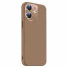 For iPhone 12 Nano Lens Cover Liquid Silicone Phone Case(Desert Gold) - 2