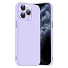 For iPhone 11 Pro Max Nano Lens Cover Liquid Silicone Phone Case(Light Purple) - 1