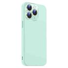For iPhone 11 Pro Max Nano Lens Cover Liquid Silicone Phone Case(Light Cyan) - 2
